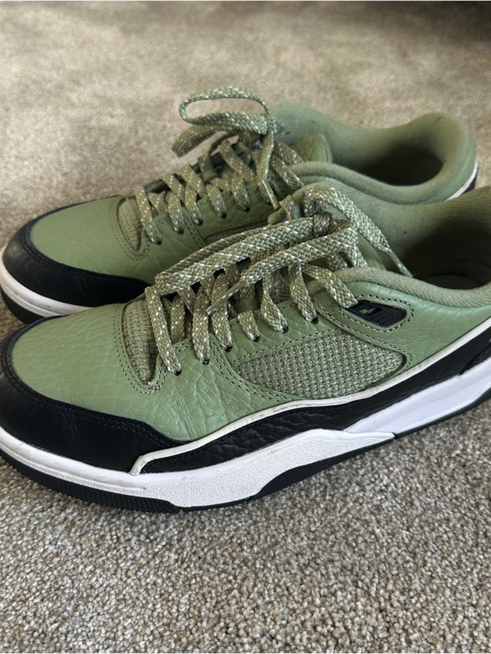 Jordan Flight Court Men's Low Top Sneakers - Olive Green & Black